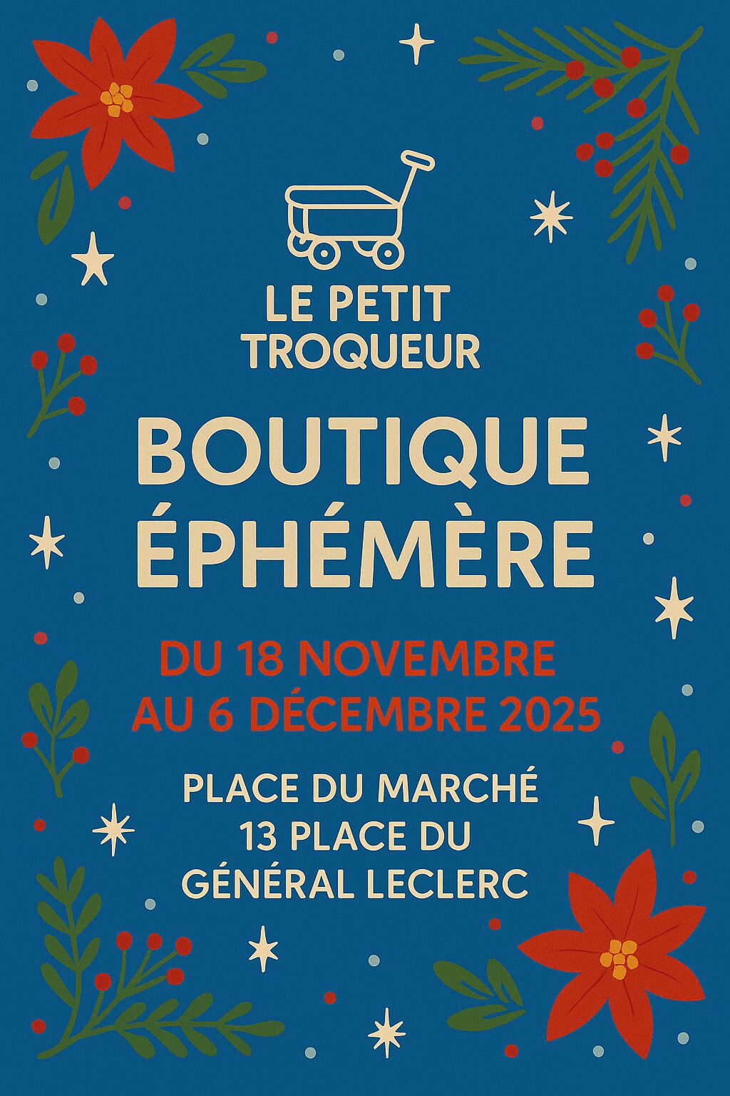affiche boutique éphémère à suresnes