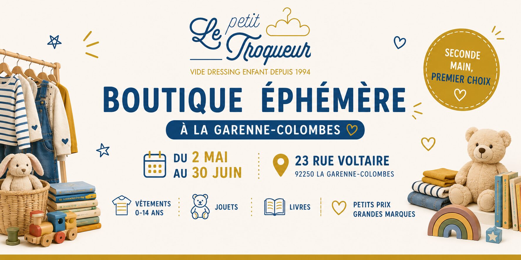 Boutique ephemere a la garenne colombes du 2 mai au 30 juin 2026